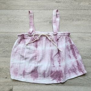 Madewell X Warm Purple White Tie Dye Tank Top Womens Xs Colab Boho Shirt Gauzy